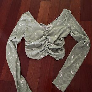 Forever 21 Women's Long-Sleeve Crop Top